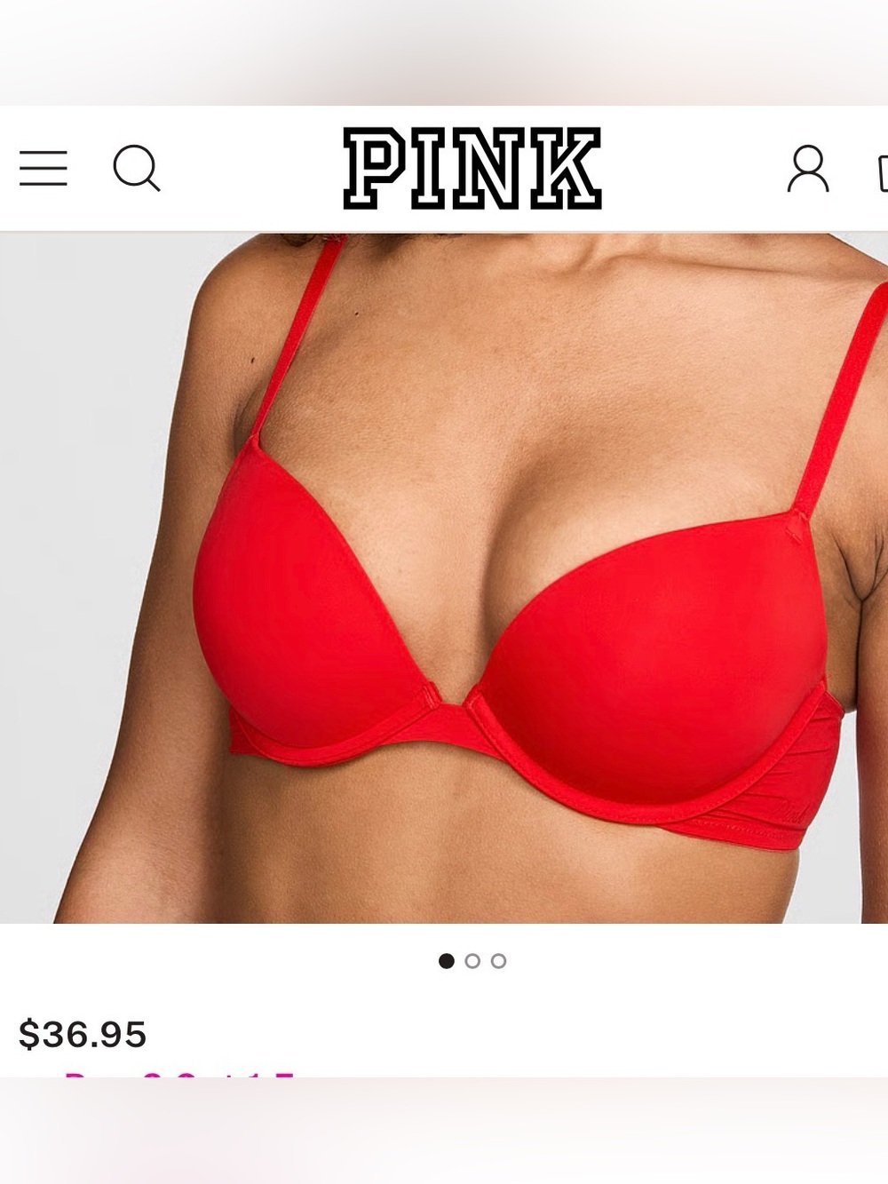 VS PINK ‘Wear Everywhere Super Push-Up” 34D